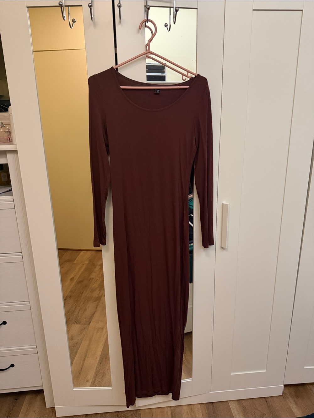 SHEIN Long Sleeve Maxi Dress - Dark Brown